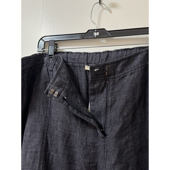 Eileen Fisher Organic Linen Easy Ankle Pants Size 3X Denim Blue Coastal NWT - Picture 4 of 8